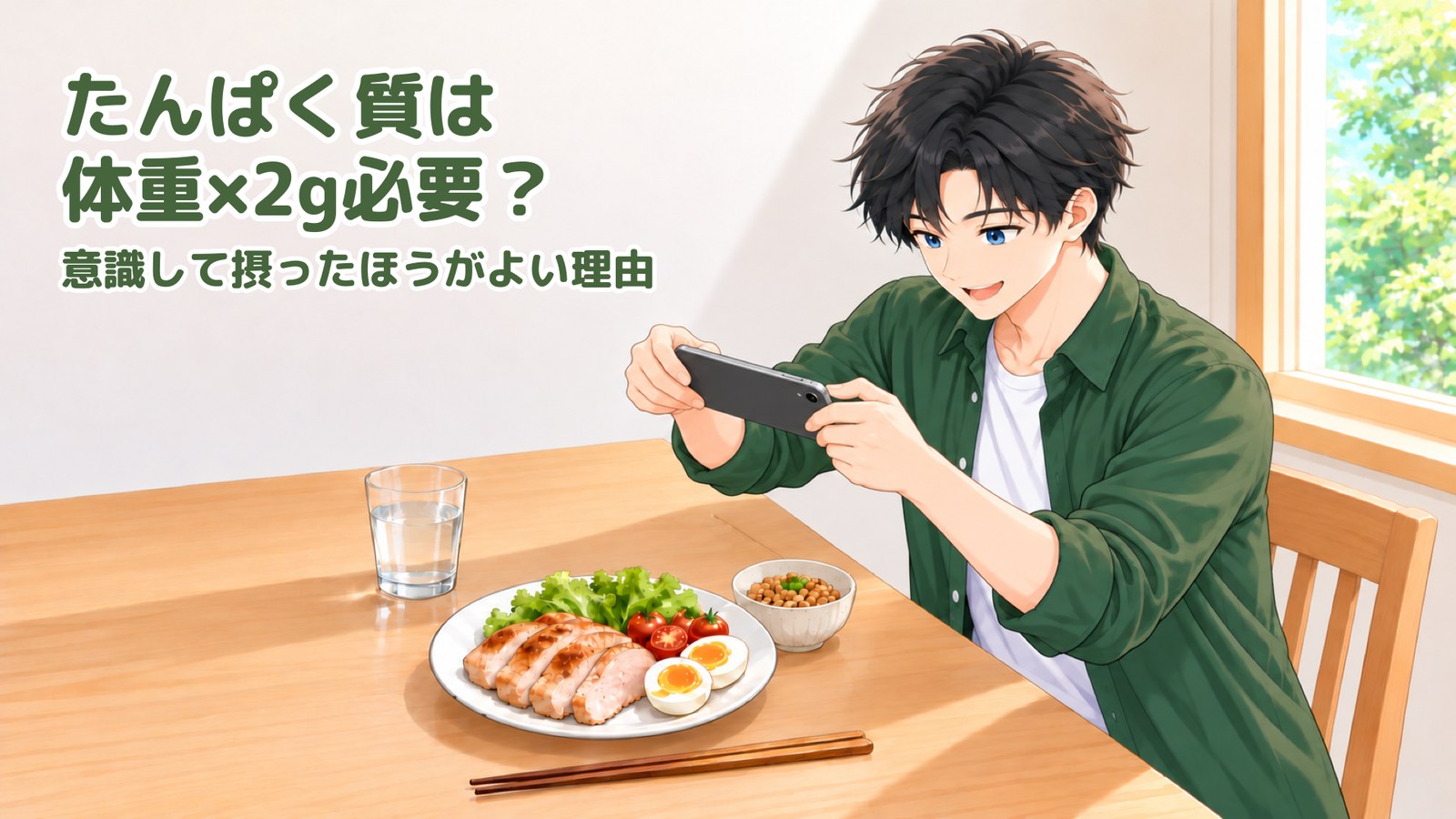たんぱく質は体重×2g必要？｜たんぱく質を意識して摂ったほうがよい理由｜アイキャッチ